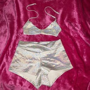 Holographic Booty Shorts & Top